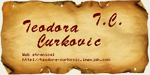 Teodora Ćurković vizit kartica